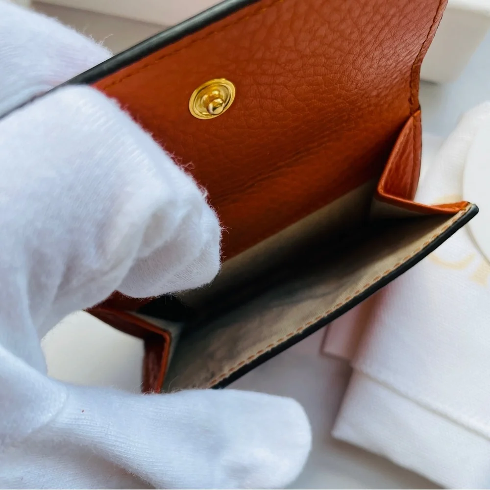 Sold! Chloe Alphabet Trifold Wallet Leather Mini Soft Ebony - Picture 8 of 16